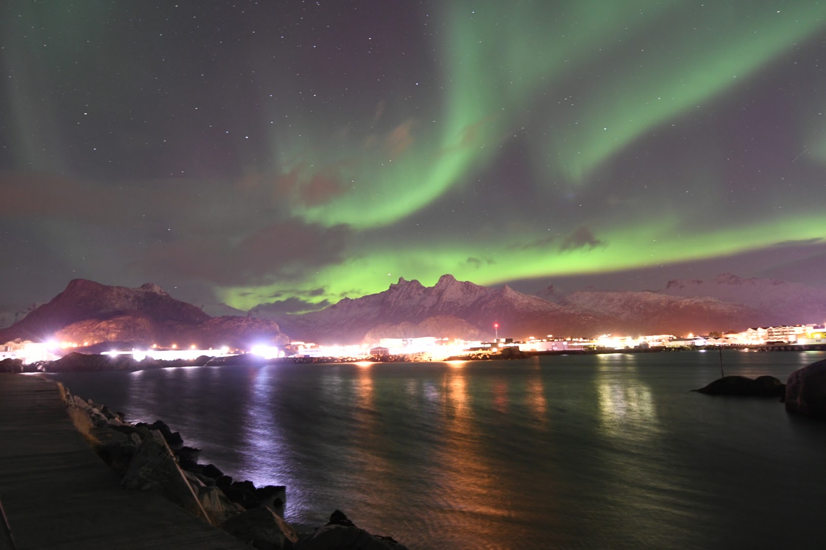 Aurora Borealis above the city of Svolvær